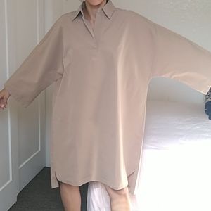 Collared Crisp Tan Tunic Dress